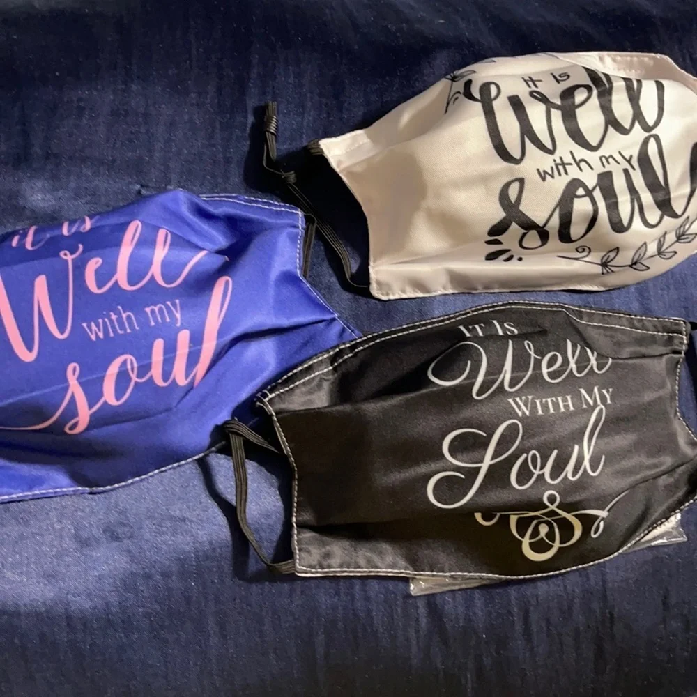 New set/3 It is Well with my Soul face masks